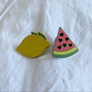 Lemon & Watermelon Enamel Pins
